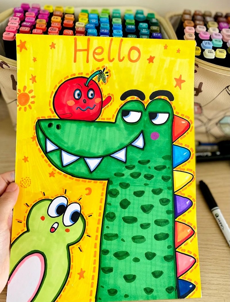 vẽ tranh ý tưởng trẻ thơ lớp 1 17