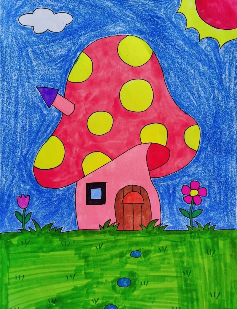 vẽ tranh ý tưởng trẻ thơ lớp 1 25