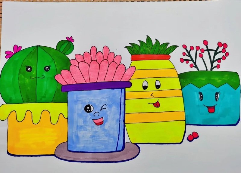 vẽ tranh ý tưởng trẻ thơ lớp 1 26