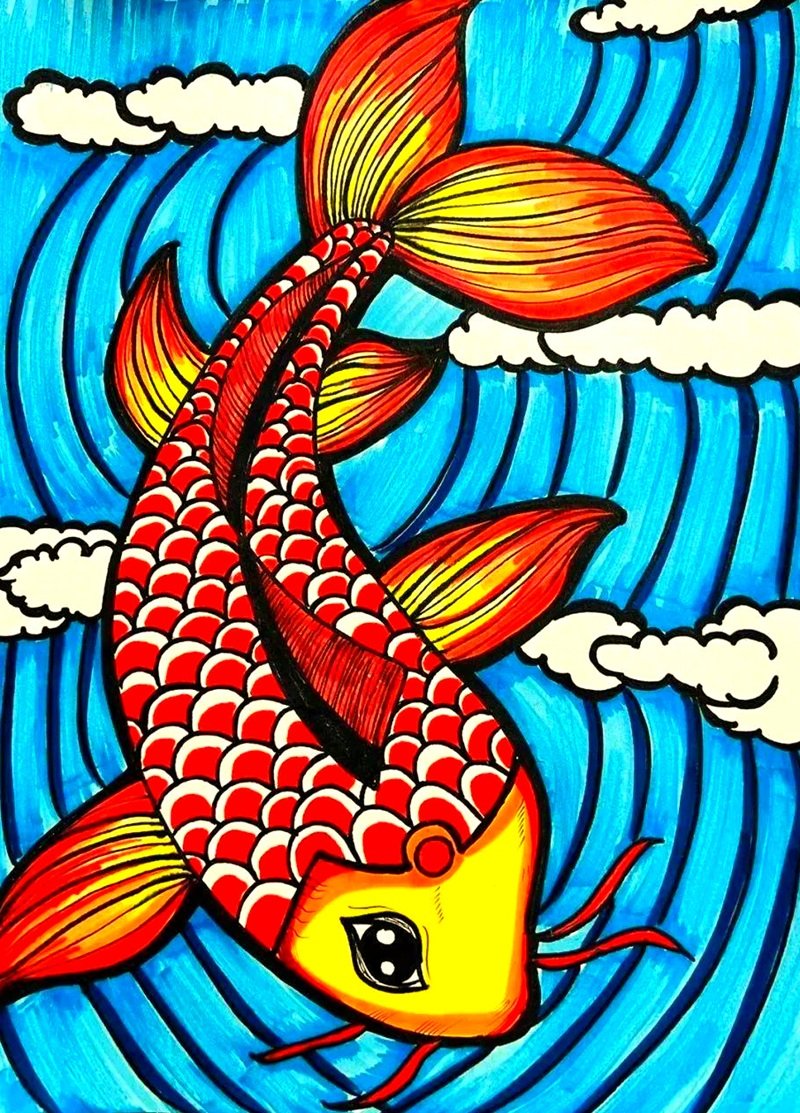 vẽ tranh ý tưởng trẻ thơ lớp 3 đơn giản 1