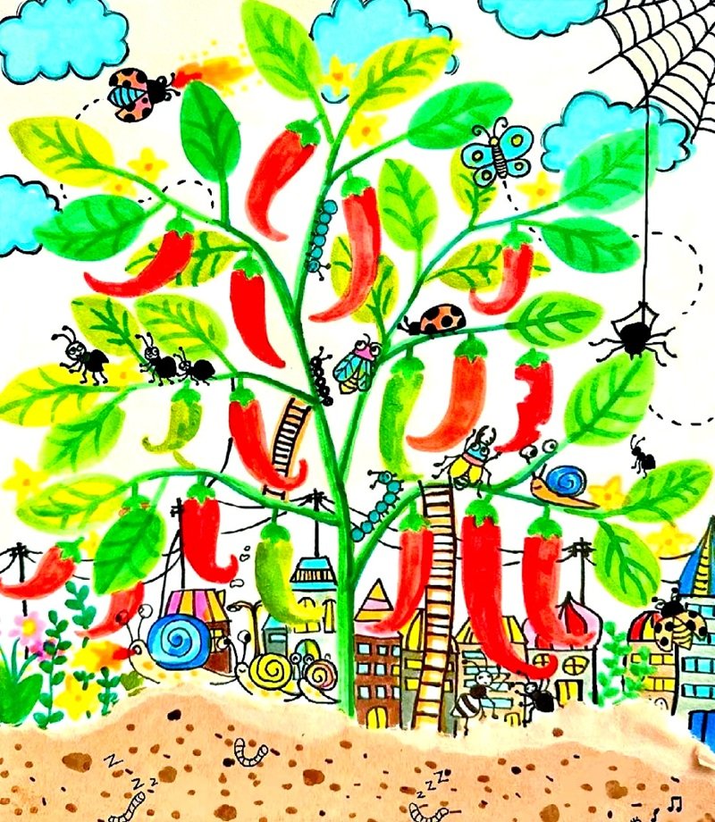 vẽ tranh ý tưởng trẻ thơ lớp 3 đơn giản 10