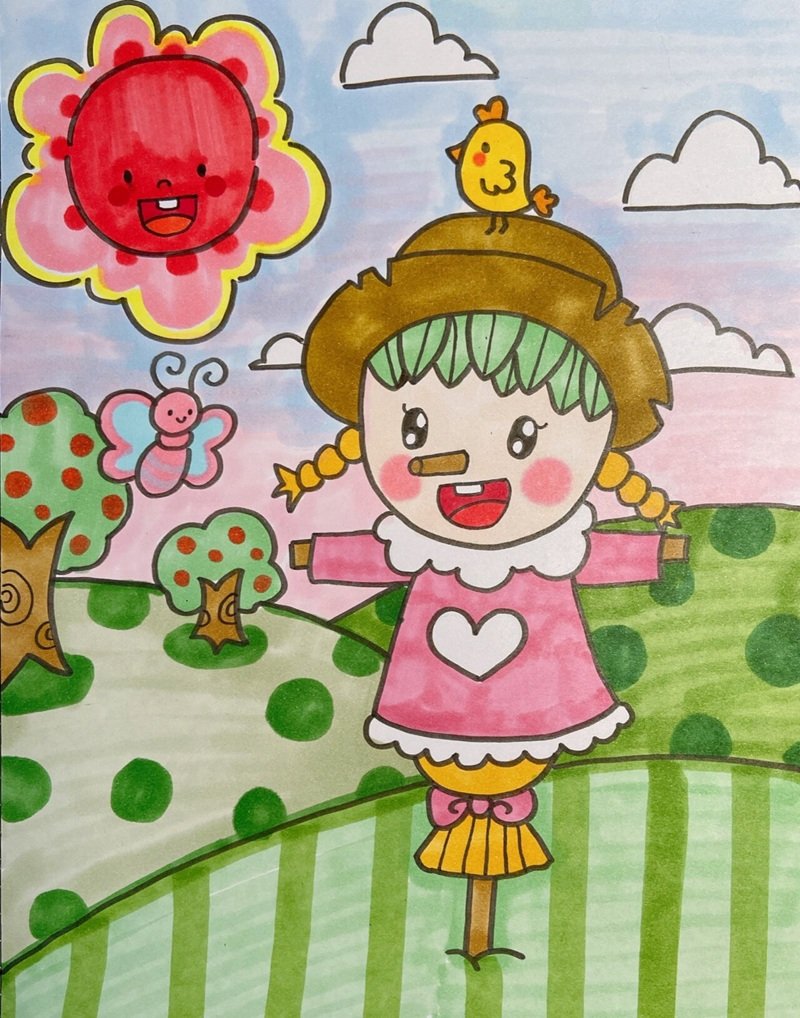 vẽ tranh ý tưởng trẻ thơ lớp 3 đơn giản 16