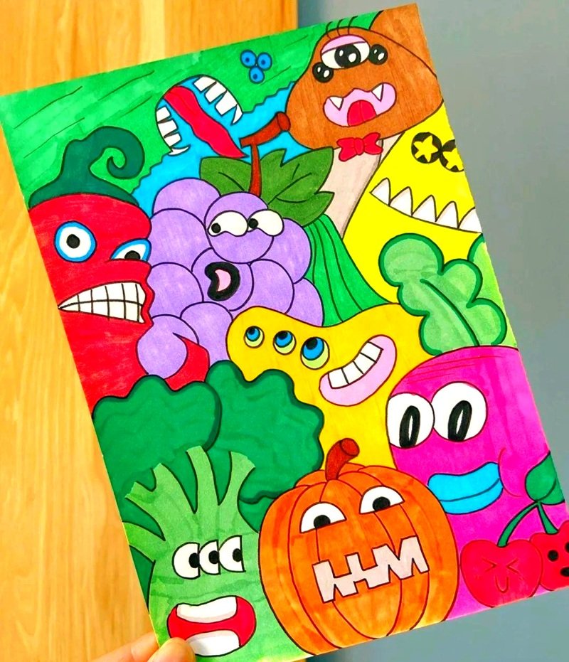 vẽ tranh ý tưởng trẻ thơ lớp 3 đơn giản 21