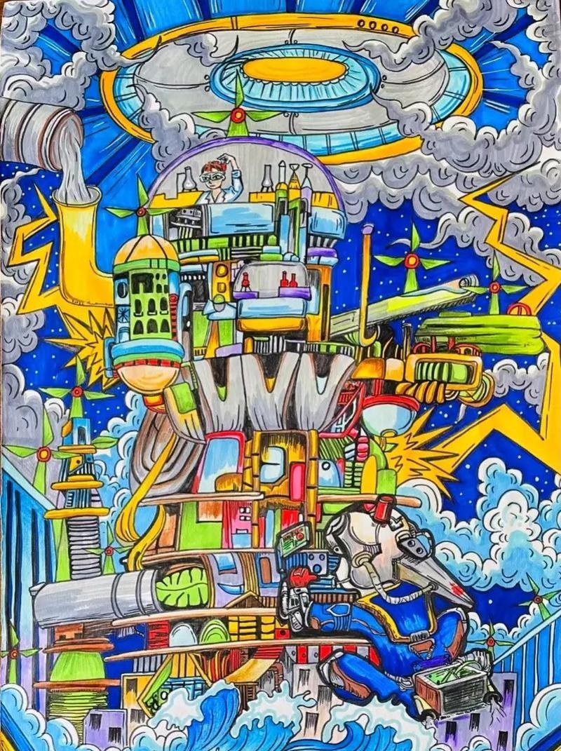 vẽ tranh ý tưởng trẻ thơ lớp 3 đơn giản 31