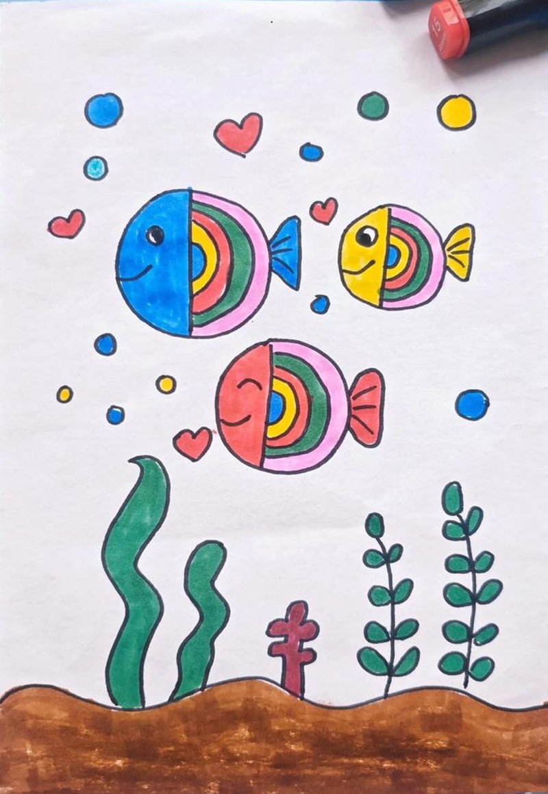 vẽ tranh ý tưởng trẻ thơ lớp 3 đơn giản 32