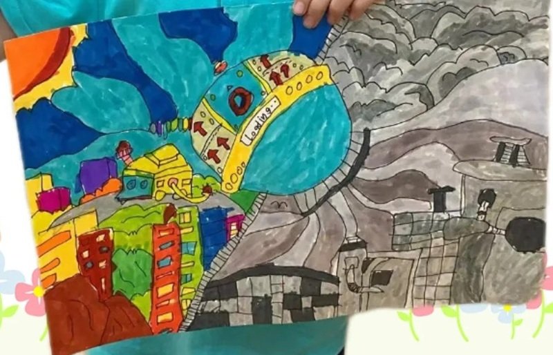 vẽ tranh ý tưởng trẻ thơ lớp 3 đơn giản 33