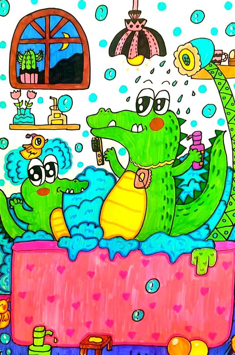 vẽ tranh ý tưởng trẻ thơ lớp 3 đơn giản 4