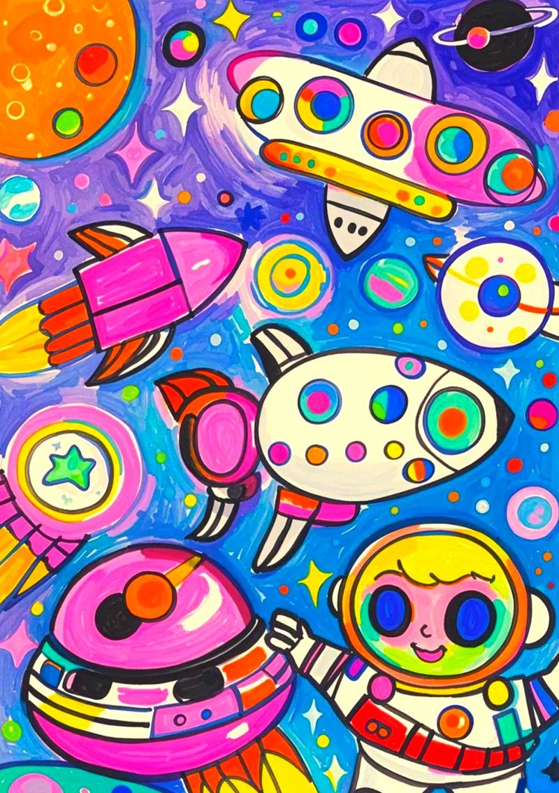 vẽ tranh ý tưởng trẻ thơ lớp 3 đơn giản 6