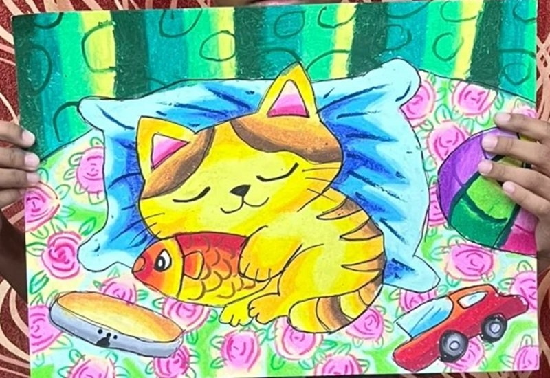 vẽ tranh ý tưởng trẻ thơ lớp 3 giấy a3