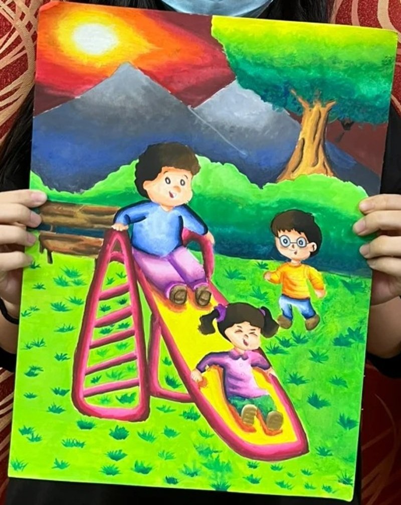 vẽ tranh ý tưởng trẻ thơ lớp 4 25