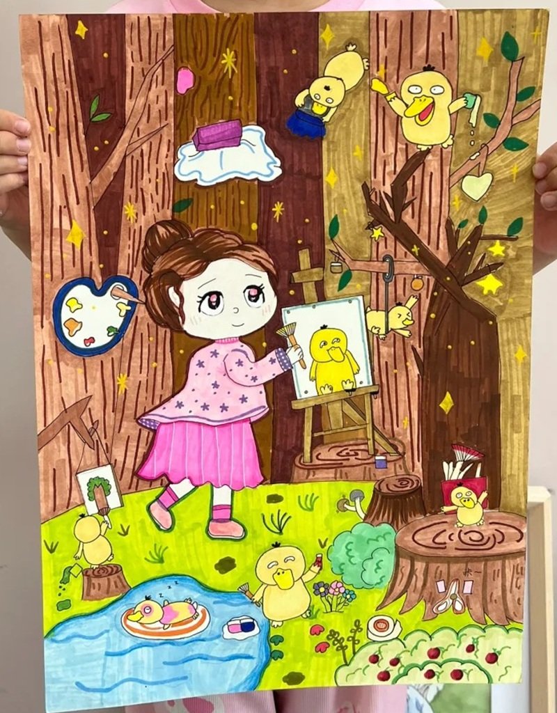 vẽ tranh ý tưởng trẻ thơ lớp 5 1