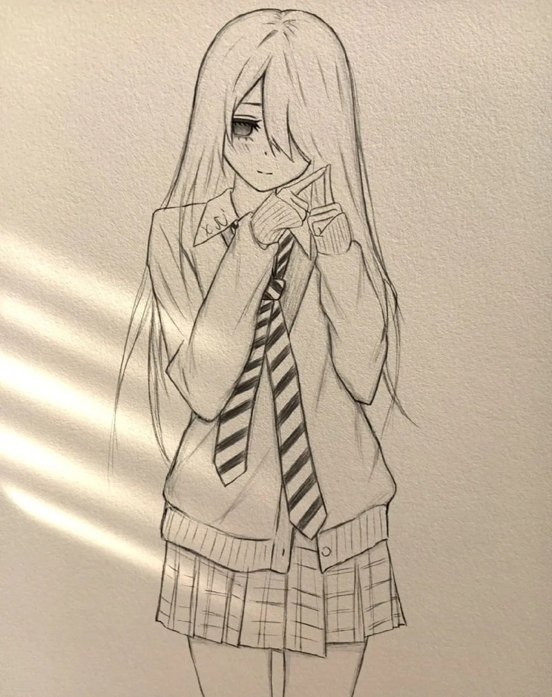 ý tưởng vẽ anime nữ 6