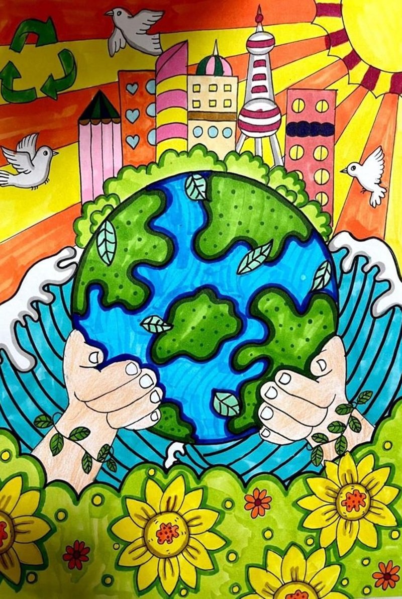 ý tưởng vẽ tranh bảo vệ môi trường 12