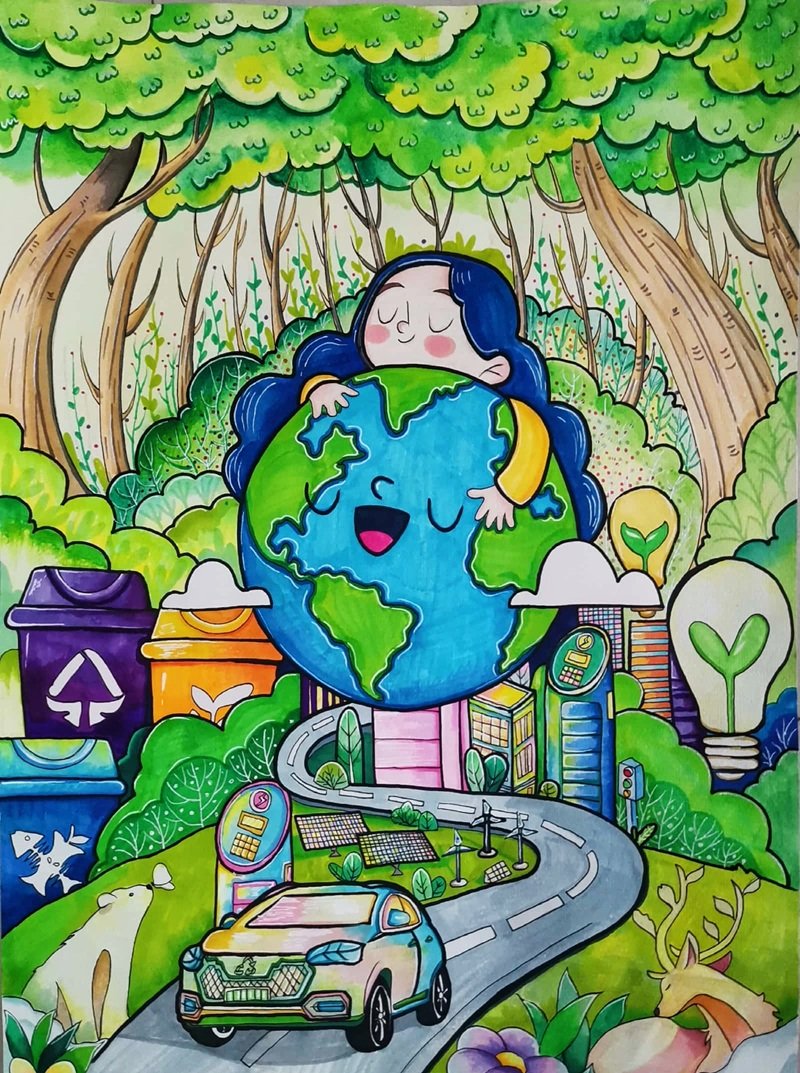 ý tưởng vẽ tranh bảo vệ môi trường 8