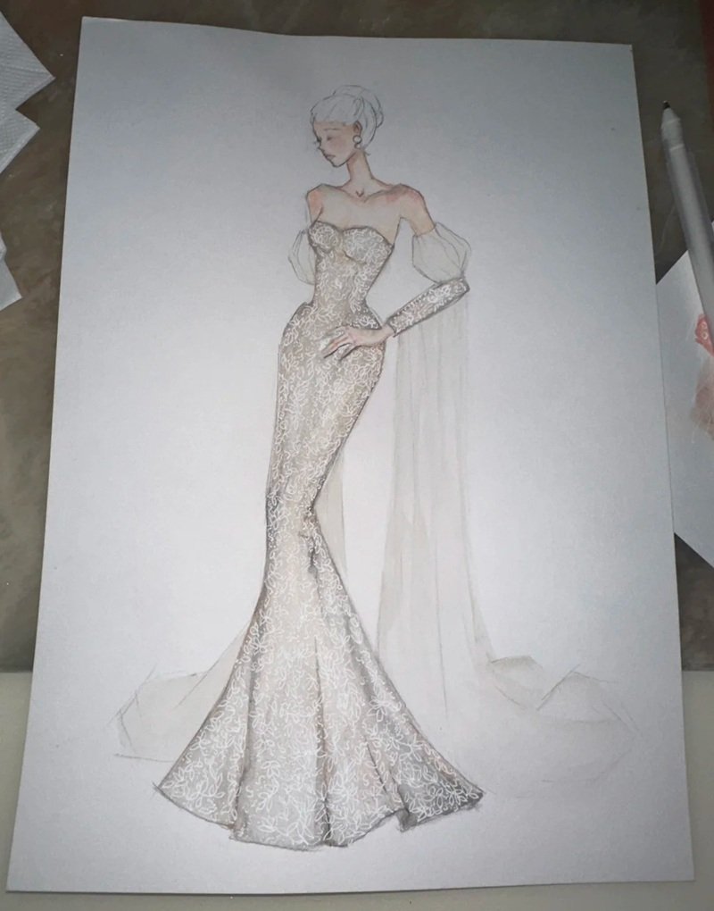 ý tưởng vẽ váy 14