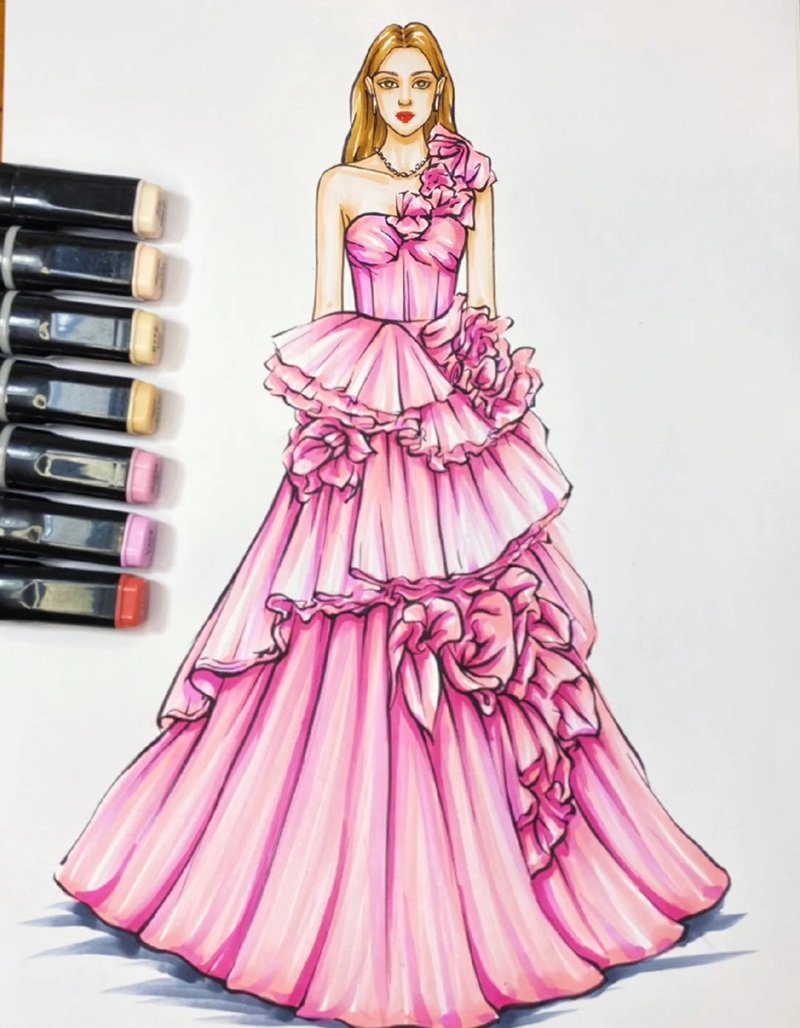 ý tưởng vẽ váy 16