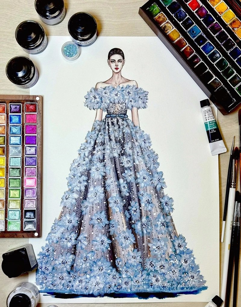 ý tưởng vẽ váy 17