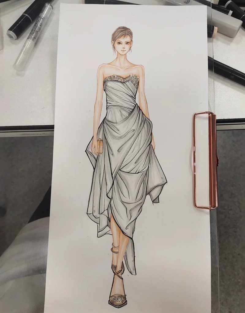 ý tưởng vẽ váy 20