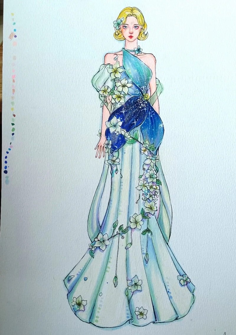 ý tưởng vẽ váy 23