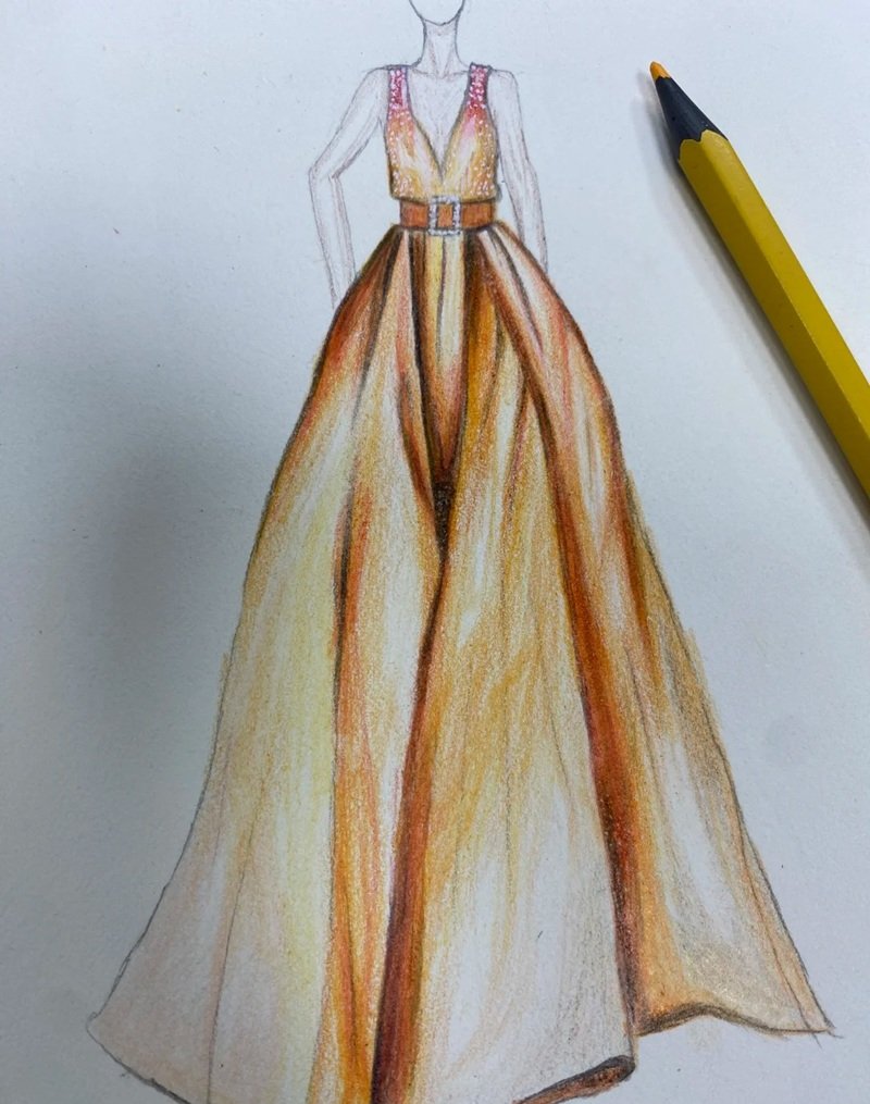 ý tưởng vẽ váy 24