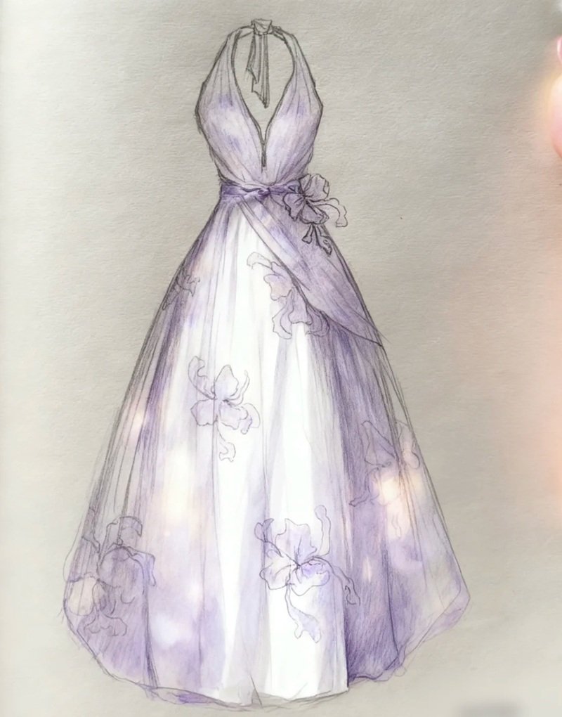 ý tưởng vẽ váy 27