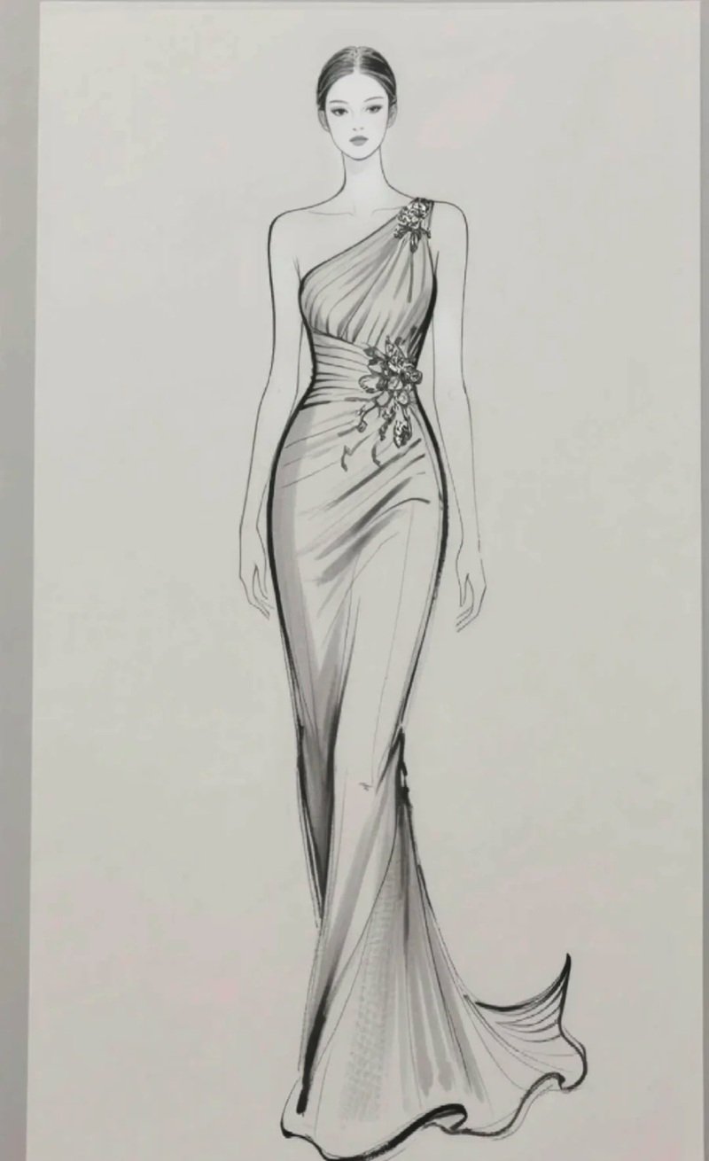 ý tưởng vẽ váy 38