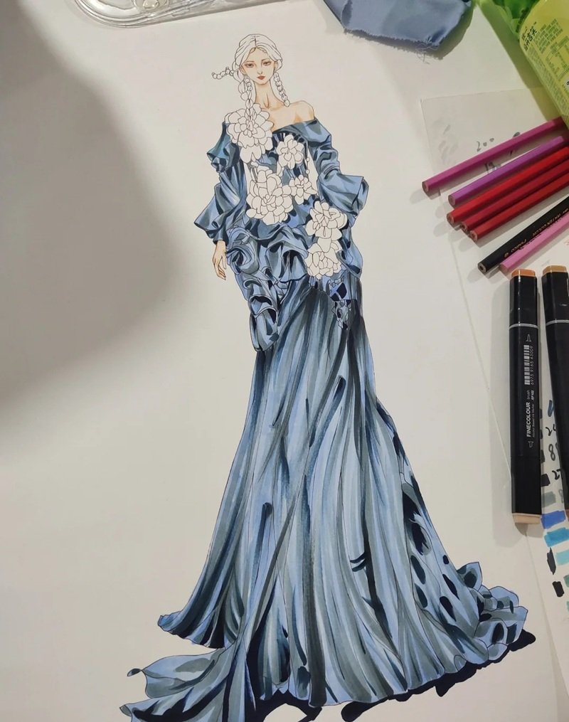 ý tưởng vẽ váy dạ hội