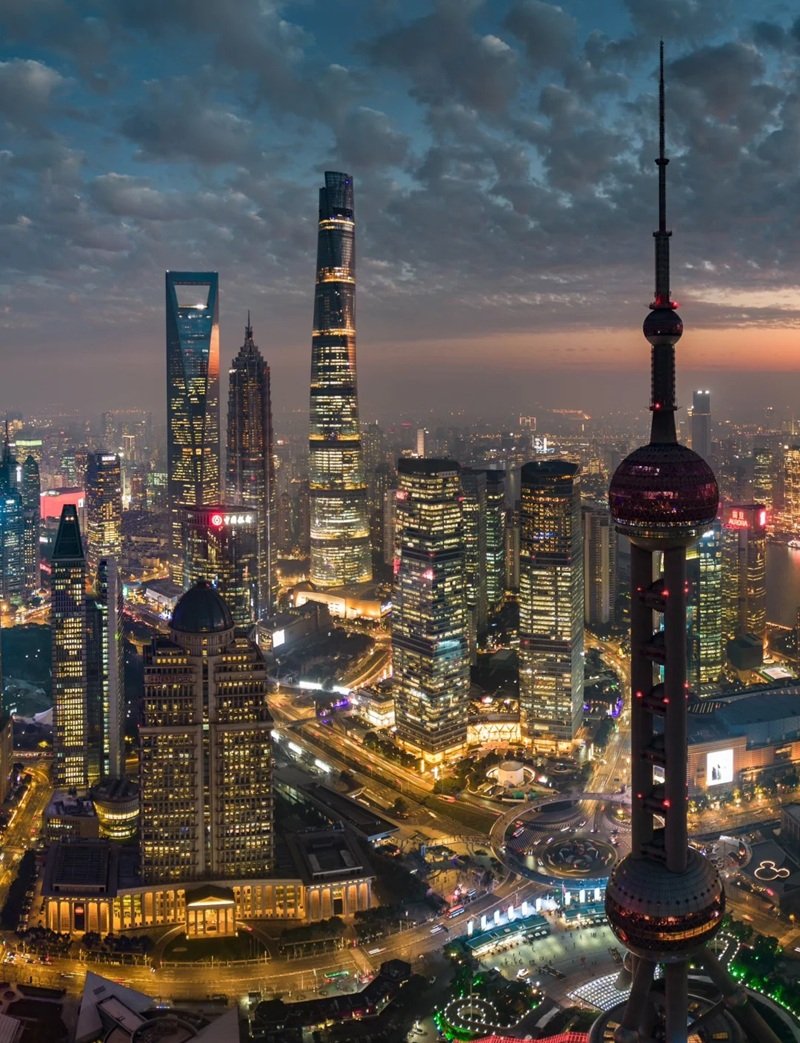 ảnh thành phố về đêm từ trên cao