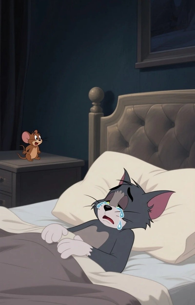 ảnh tôm và jerry buồn 15