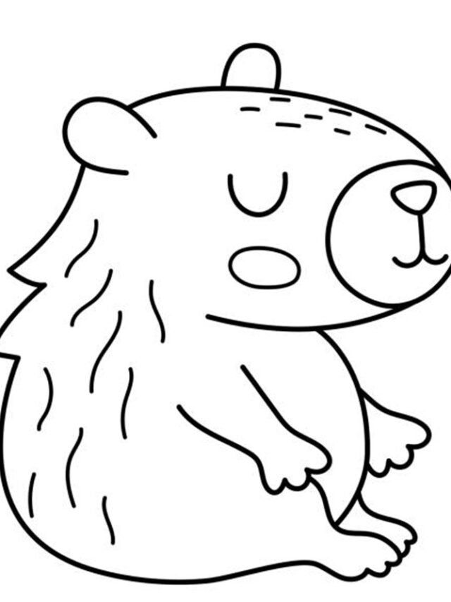 Bộ 100+ tranh tô màu capybara đơn giản mà cuốn