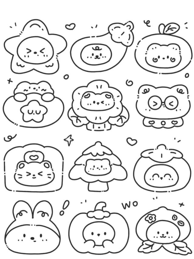 121+ Tranh tô màu sticker cute phong cách đáng yêu