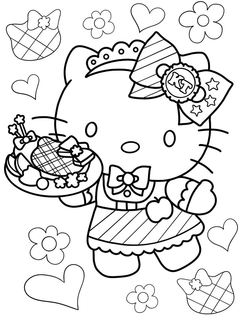 download tranh to màu hello kitty