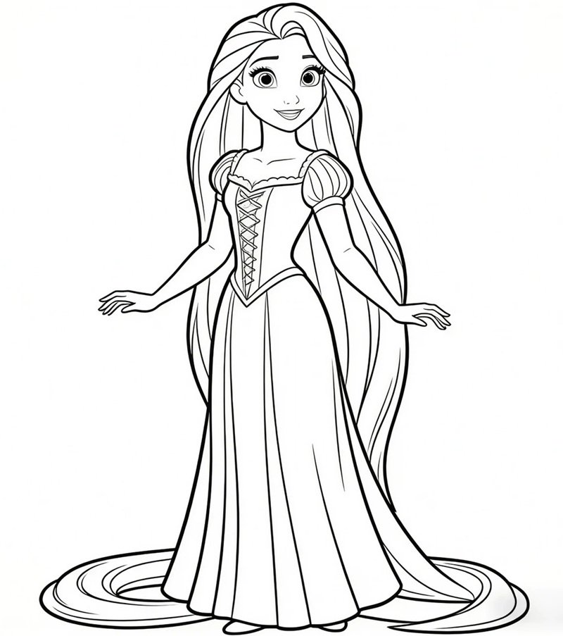 in tranh tô màu công chúa