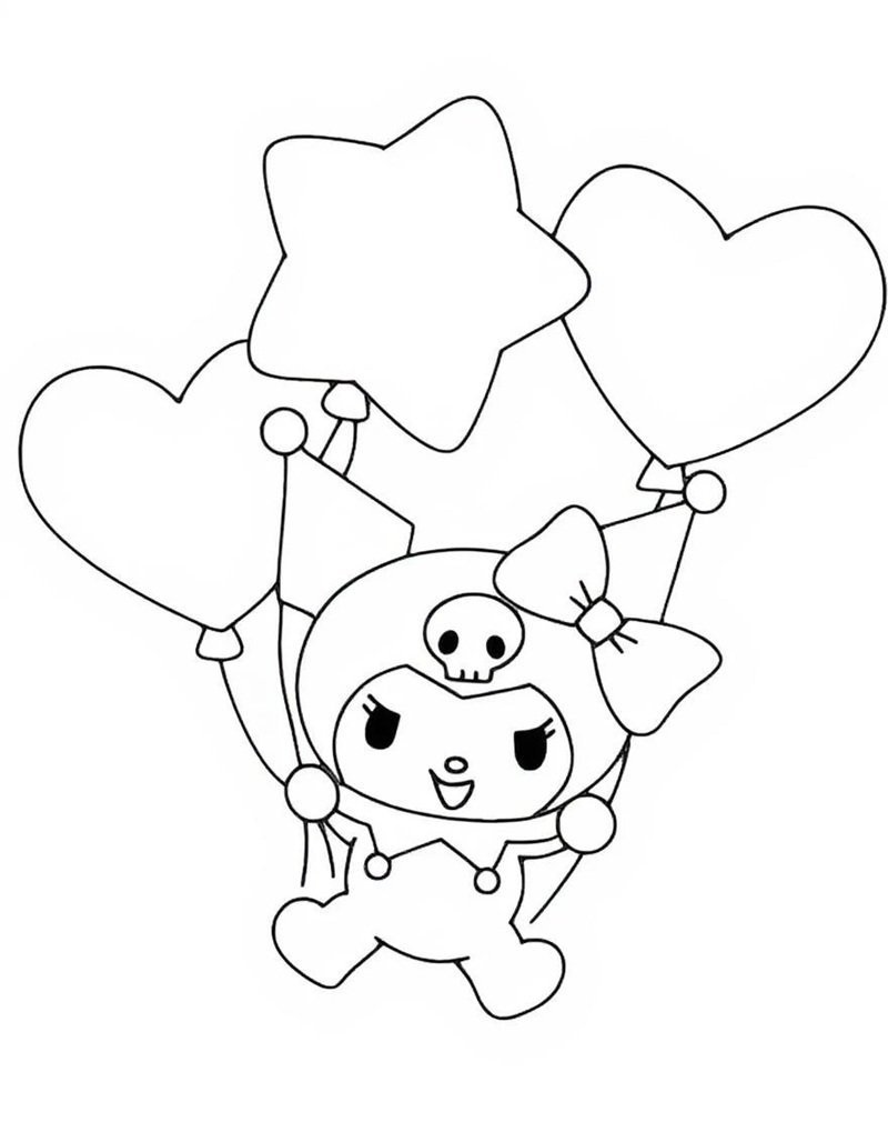 in tranh tô màu kuromi