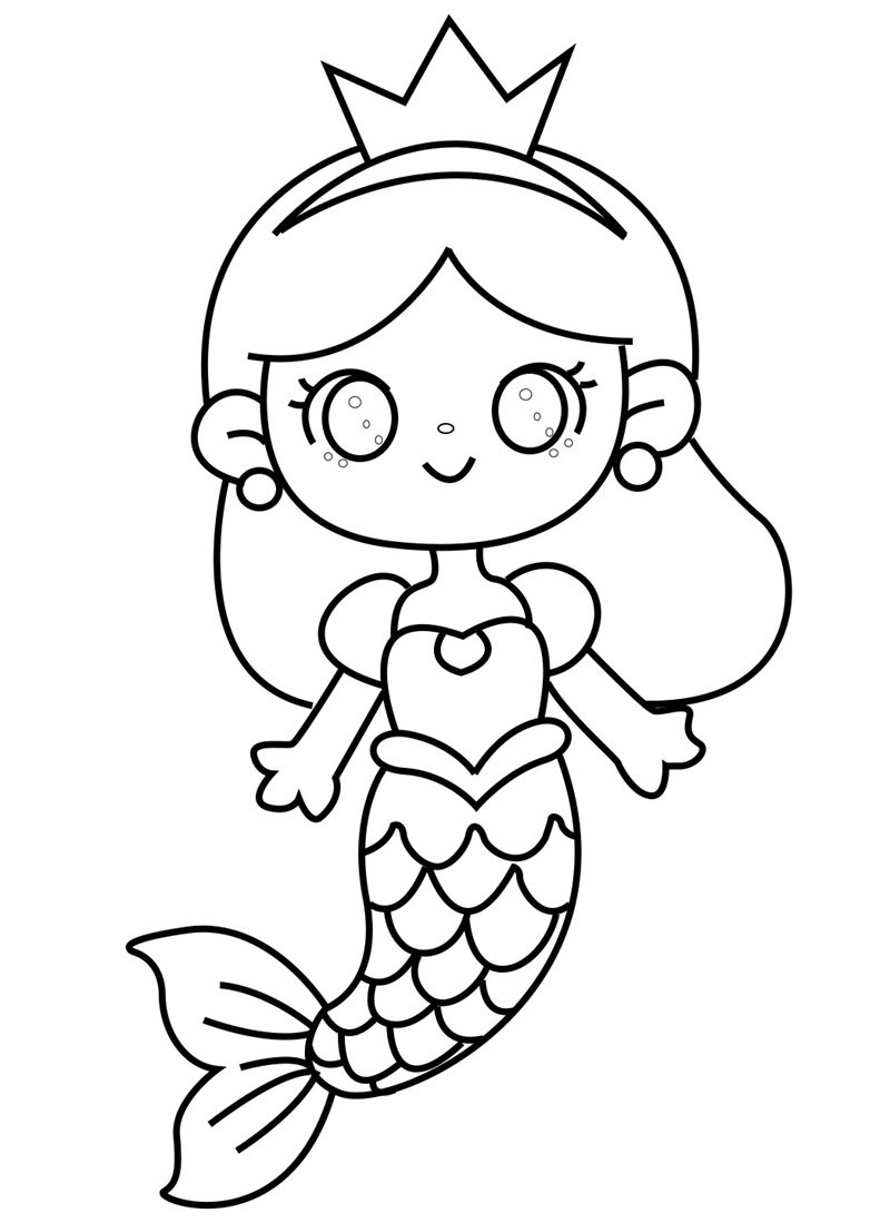 to màu nàng tiên cá đơn giản