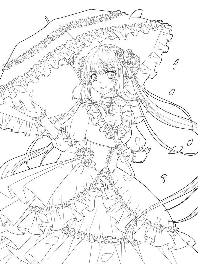 tranh tô màu anime 11