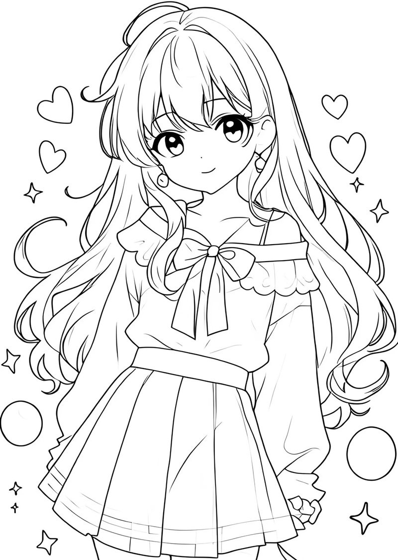 tranh tô màu anime 14