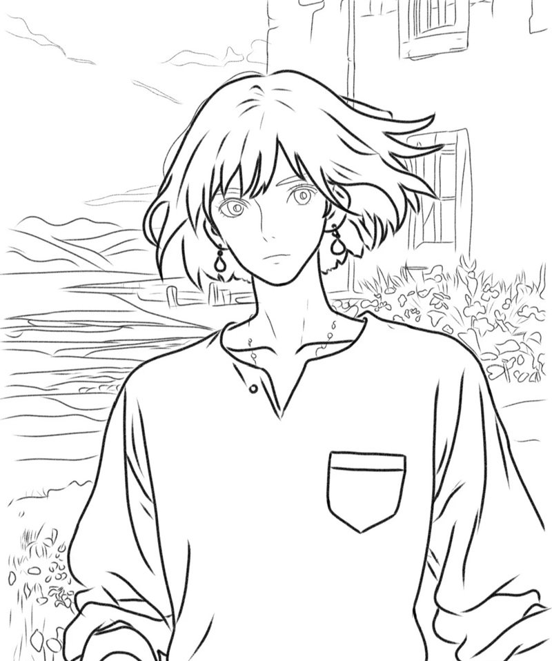 tranh tô màu anime 15