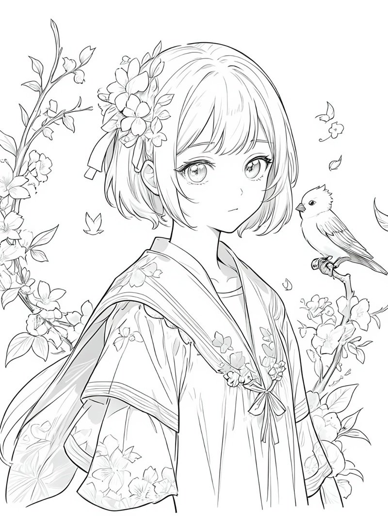 tranh tô màu anime 32