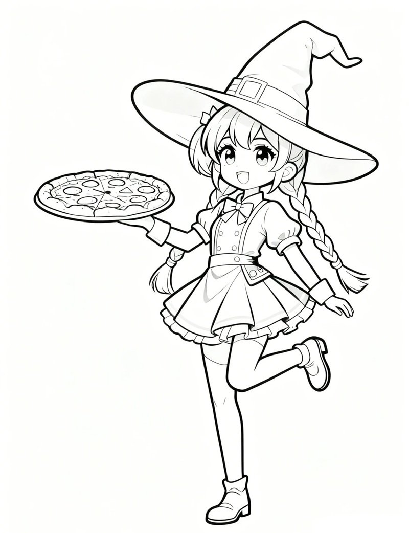 tranh tô màu anime cute 11