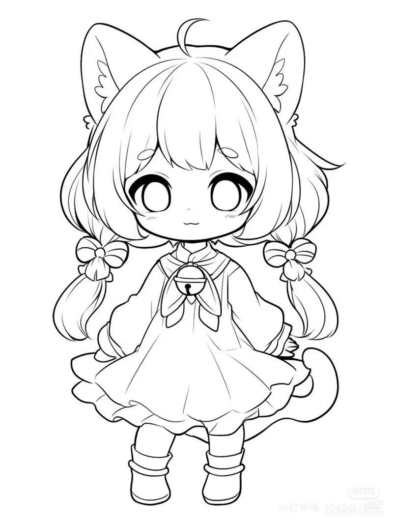 tranh tô màu anime cute 12
