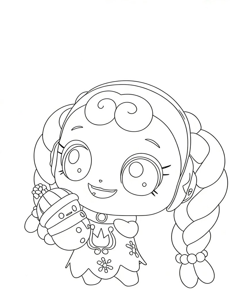 tranh tô màu anime cute 16