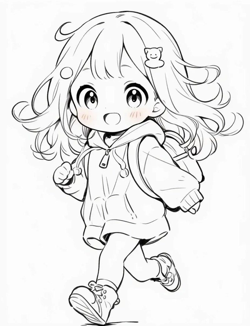 tranh tô màu anime cute 24