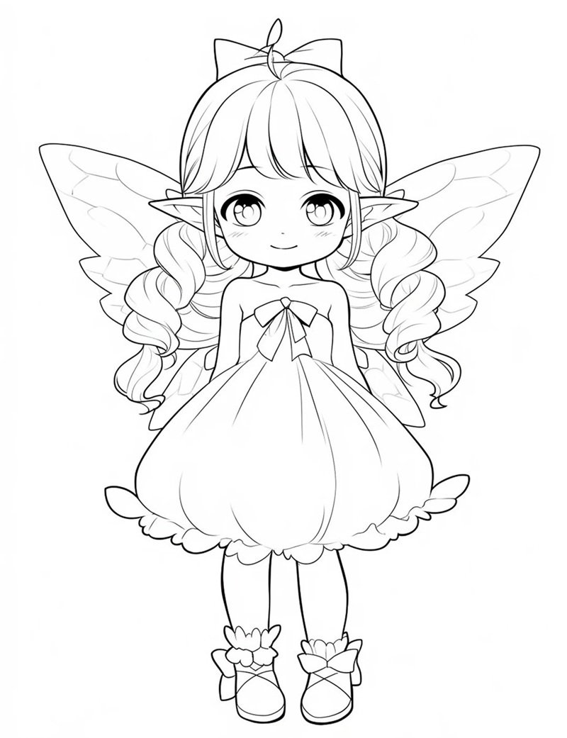 tranh tô màu anime cute 27