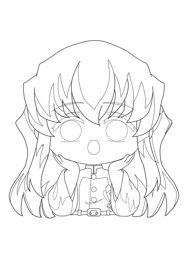 tranh tô màu anime cute chibi