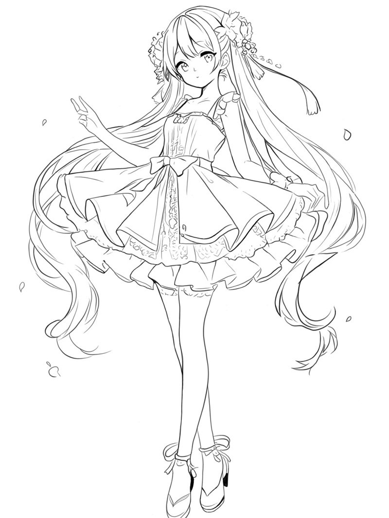 tranh tô màu anime girl ngầu 11