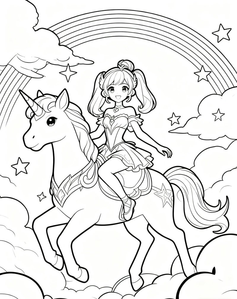 tranh tô màu anime girl ngầu 13