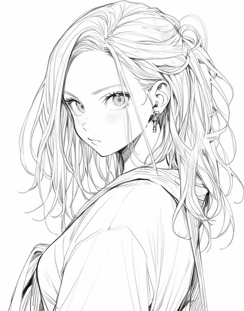 tranh tô màu anime girl ngầu 18