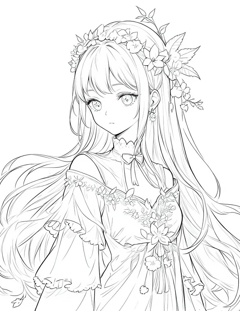 tranh tô màu anime girl ngầu 19