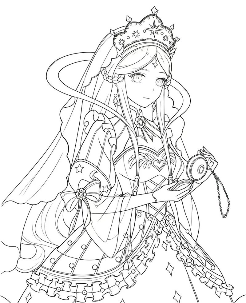 tranh tô màu anime girl ngầu 2